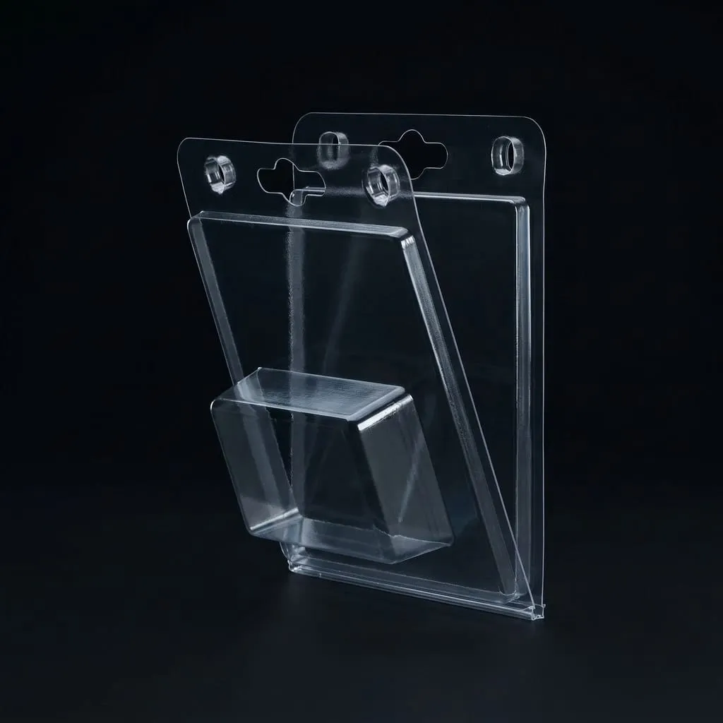Klappblister Clamshell transparent aus PET — Scafa Thermoforming